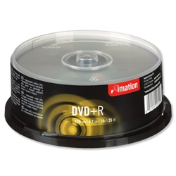 Imation DVD+R Recordable Disk Write-once on Spindle 16x Speed 120min 4.7Gb Ref 16551 [Pack 25] - Item image