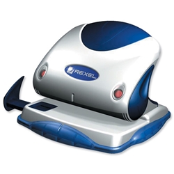 Rexel P215 Punch 2-Hole with Nameplate Capacity 15x 80gsm Silver and Blue Ref 2100739