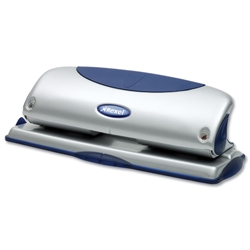 Rexel P425 Punch 4-Hole Metal with Nameplate Capacity 25x 80gsm Blue and Silver Ref 2100754