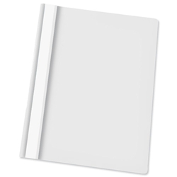 Esselte Report Flat File Lightweight Plastic Clear Front A4 White Ref 28321 [Pack 25]