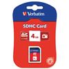 Verbatim SDHC Media Memory Card SD 2.0 FAT32 Class 6 Read 6MB/s Write 6MB/s 4GB Ref 44016