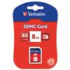 Verbatim SDHC Media Memory Card SD 2.0 FAT32 Class 6 Read 6MB/s Write 6MB/s 8GB Ref 44018