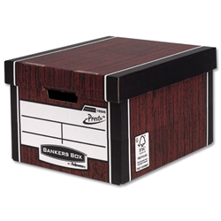 Fellowes R-Kive Premium 725 Classic Storage Box Woodgrain Size W330xD381xH254mm Ref 7250502 [Pack 10]