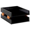 Exacompta ExaTray Letter Tray with Risers Polystyrene Part-recycled A4 Black and Orange Ref 103411D