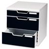 Exacompta Modulo Filing Unit 3 Drawer Set with Lock A4 Grey and Black