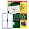 Avery Addressing Labels Laser Recycled 8 per Sheet - LR7165-100