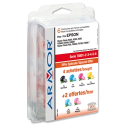 Armor Compatible Inkjet Cartridges 6 Colours [Epson T0807 Equivalent] Ref B10110R1 [Pack 6]