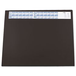 Durable Desk Mat Large with Annual Calendar and Anti-plare Overlay W650xD520mm Black Ref 7204/01