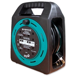 Faithfull Power Plus Power Cable Reel with Robust Housing 4 Sockets 13Amp 15m Ref 1168