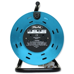 Faithfull Power Plus Power Cable Reel with Stand 2 Sockets 230V 13 Amp 25m Ref 1186