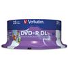 Verbatim DVD+R Recordable Disk Double Layer Printable Spindle 8x 240mi