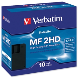 Verbatim Diskettes 3.5in Formatted DataLifePlus MF-2HD 1.44Mb Ref 87410 [Pack 10]