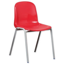 Trexus Polypropylene Chair Stackable Metal Frame H450mm Red Ref SN74W00