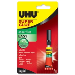 UHU Super Glue Odour-free Flowing Fast-acting High-strength in Tube 3g Ref 43575