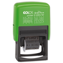 Colop S220/W Green Line Dial-A-Phrase 12 Words Self-Inking Imprint 22x4mm Black Ref 15530050