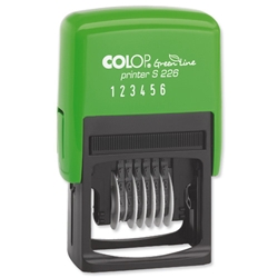 Colop S226 Green Line Numbering Stamp 6 Bands 0-9 Self-Inking Imprint 22x4mm Black Ref 15526050