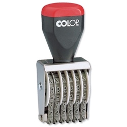 Colop 04006 Numbering Stamp in Blister 6 Bands 0-9 Imprint 26x44mm Ref 42504106 - Item image