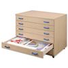 Trexus Mobile Planchest Unit 6 Drawers Holds AX Paper Beech - X11000