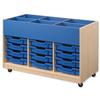Trexus Mobile Bookbox with 12 Trays Blue Beech - X12000