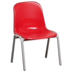 Trexus Polypropylene Chair Stackable Metal Frame H310mm Red Ref SN71W00