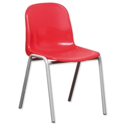 Trexus Polypropylene Chair Stackable Metal Frame H430mm Red Ref SN74W00
