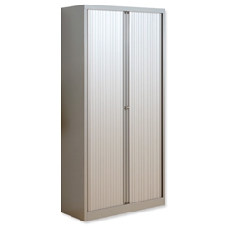 Bisley A4 EuroTambour Including 4 Shelves W1000xD430xH1980mm Silver Frame and Shutters Ref ET410/19/4SS