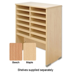 Tercel Post Room Sorter Base 2 Bay W640xD360xH870mm Beech