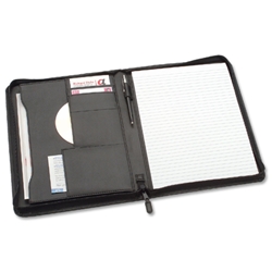 Collins Portfolio with Zipper 2 Business Card Pockets Capacity 20mm A4 W248xH329mm Ref 7018