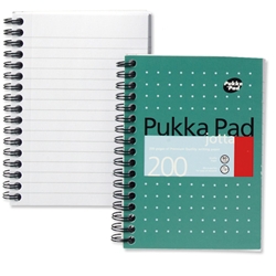 Pukka Pad Jotta Notebook Wirebound Perforated Ruled 80gsm 200pp A6 Metallic Ref JM036 [Pack 3]