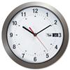 Alba Daytime Wall Clock Quartz with Day and Date Plastic Lens Diameter 380mm Metallic Case Ref HORDAY UK