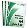 Leitz A4 Multipunched Pocket Green Strip Clear - 47710002