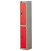 Trexus Plus 2 Door Locker W305xD305xH1780mm Silver Red - 863202