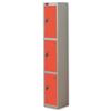 Trexus Plus 3 Door Locker W305xD460xH1780mm Silver Red - 863757