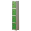 Trexus Plus 4 Door Locker W305xD305xH1780mm Silver Green - 864184