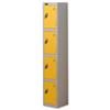 Trexus Plus 4 Door Locker W305xD305xH1780mm Silver Yellow - 864192