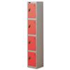 Trexus Plus 4 Door Locker W305xD460xH1780mm Silver Red - 864231