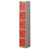 Trexus Plus 5 Door Locker W305xD460xH1780mm Silver Red - 864710