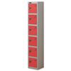 Trexus Plus 6 Door Locker W305xD305xH1780mm Silver Red - 865139