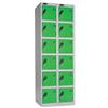 Trexus Plus 6 Door Locker W305xD305xH1780mm Silver Green - 865260