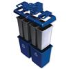 Rubbermaid Glutton Recycling Centre Kit of 2 Bases 4x 87 Litre Slim Jim Bins 7 Lids Blue Ref 256R-06-BLU