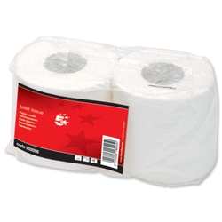 5 Star Toilet Tissue 2 Rolls of 320 Sheets White [Pack 36]