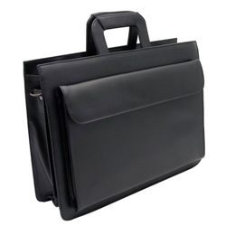 Masters Folio Document Case Leather-look Zip-around 440x120x400mm Black Ref 2274 - Item image