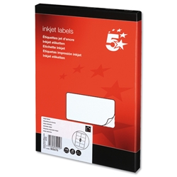 5 Star Addressing Labels Inkjet 8 per Sheet 99.1x67.7mm White [800 Labels]