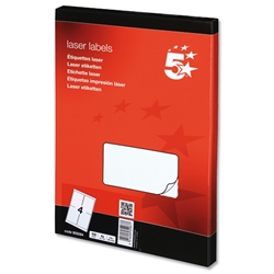 5 Star Addressing Labels Laser 4 per Sheet 139x99.1mm White [400 Labels]