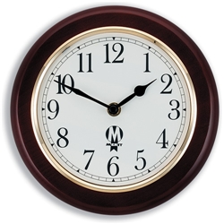 Merit Walden Wall Clock Wooden with Plastic Lens 195mm Diameter Mahogany Ref - Item image