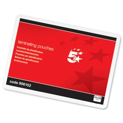 5 Star Laminating Pouches 250 Micron A7 for Insert 75x105mm Glossy [Pack 100]