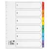 5 Star Maxi Index Extra-wide 230 micron Card with Coloured Mylar Tabs 1-6 A4 White