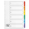 5 Star Index 230 micron Card with Coloured Mylar Tabs 1-6 A4 White 5 Star Index 230 micron Card with Coloured Mylar Tabs 1-6 A4 White