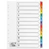 5 Star Index 150gsm Card with Coloured Mylar Tabs 1-12 A4 - 907174