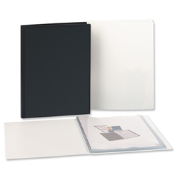 5 Star Display Book Rigid Cover Personalisable Polypropylene 20 Pockets Black